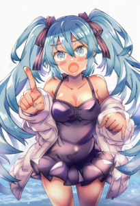 2__takitarou__, girl,{{{hatsune miku,blue hair__,medium breasts, black dress bik s-4199683859