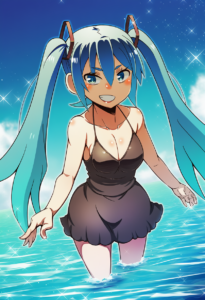 2__tamago_(yotsumi_works)__, girl,{{{hatsune miku,blue hair__,medium breasts, bl s-2771223806