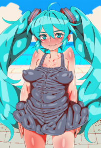 2__tenako_(mugu77)__, girl,{{{hatsune miku,blue hair__,medium breasts, black dre s-3935062501