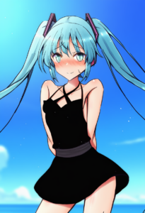 2__teoi_(good_chaos)__, girl,{{{hatsune miku,blue hair__,medium breasts, black d s-3231233601