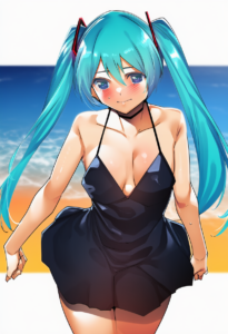 2__tomohiro_kai__, girl,{{{hatsune miku,blue hair__,medium breasts, black dress s-3492686018