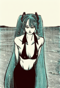2__tp_p_pt__, girl,{{{hatsune miku,blue hair__,medium breasts, black dress bikin s-1507334067