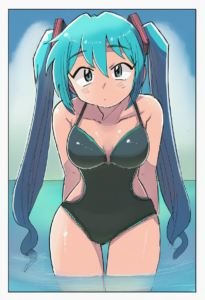 2__tsubobot__, girl,{{{hatsune miku,blue hair__,medium breasts, black dress biki s-3954182938