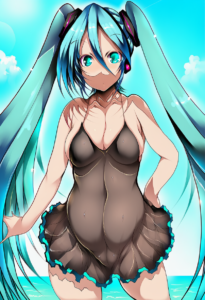 2__tsukasawa_takamatsu__, girl,{{{hatsune miku,blue hair__,medium breasts, black s-1995629867