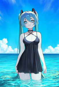 2__vertigris__, girl,{{{hatsune miku,blue hair__,medium breasts, black dress bik s-2287175375