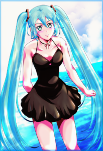2__xiacheng_tatsuya__, girl,{{{hatsune miku,blue hair__,medium breasts, black dr s-3142010388