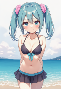 2__yuzuno_nana__, girl,{{{hatsune miku,blue hair__,medium breasts, black dress b s-1521565667