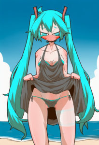 2__zannen_na_hito__, girl,{{{hatsune miku,blue hair__,medium breasts, black dres s-1284218203
